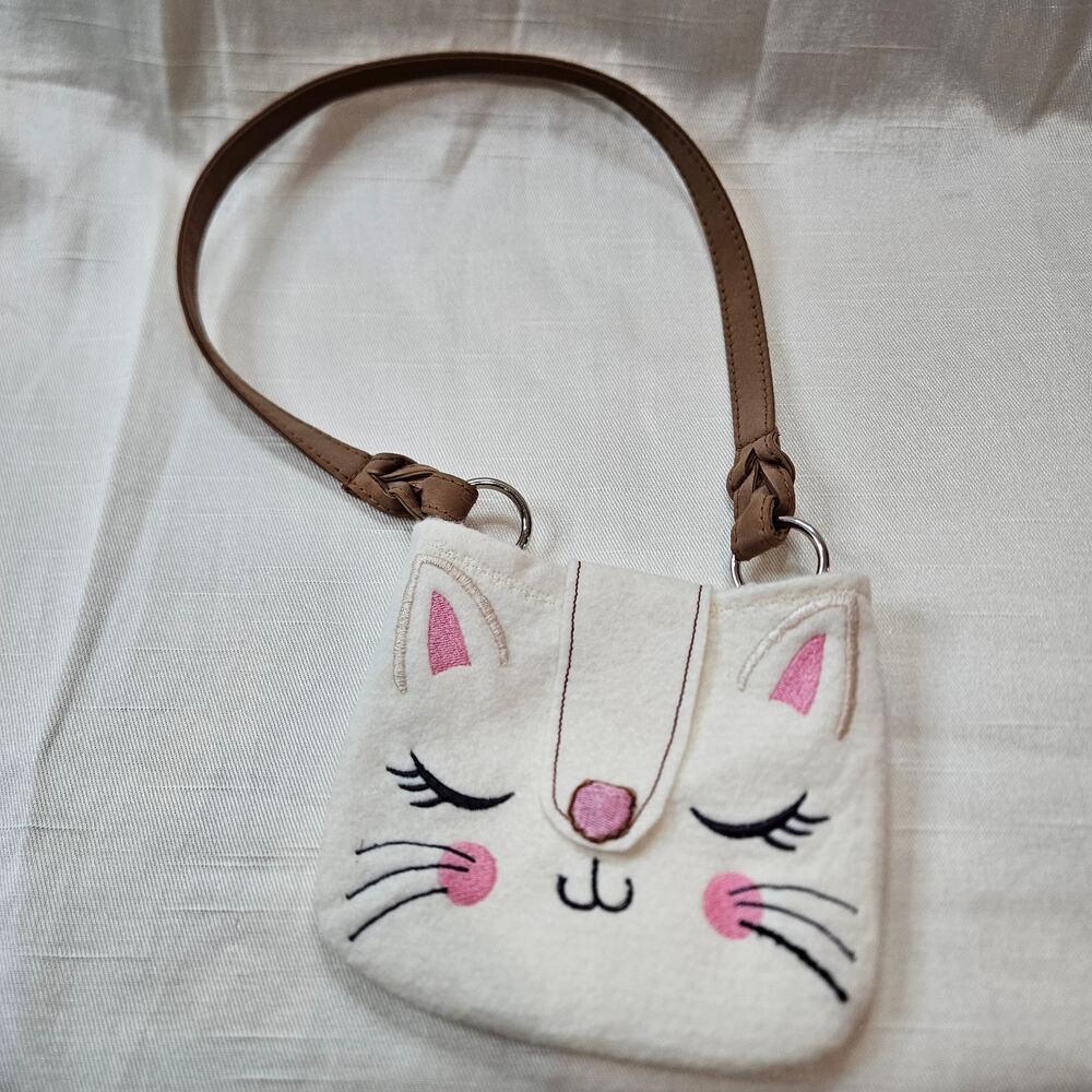 Handmade Felt Cat Face Small Shoulder Purse